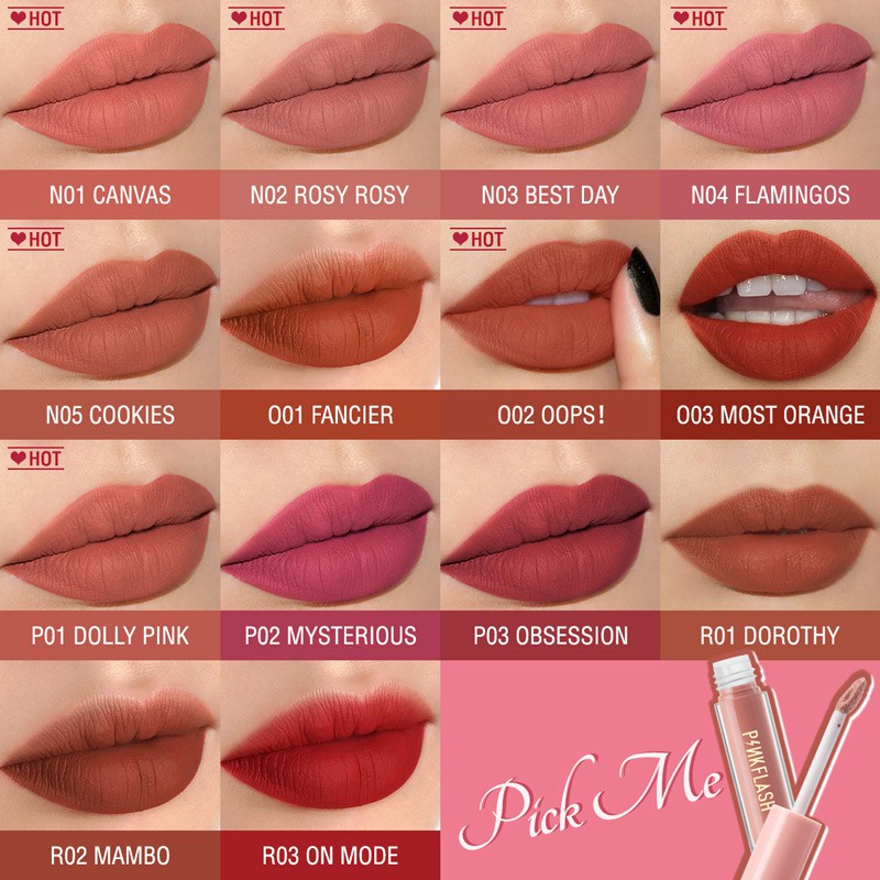 PINKFLASH OhMyLove 3PCS Matte Lipstick Soft Long Lasting Moisturizing Hydrating High Pigmentation P Series