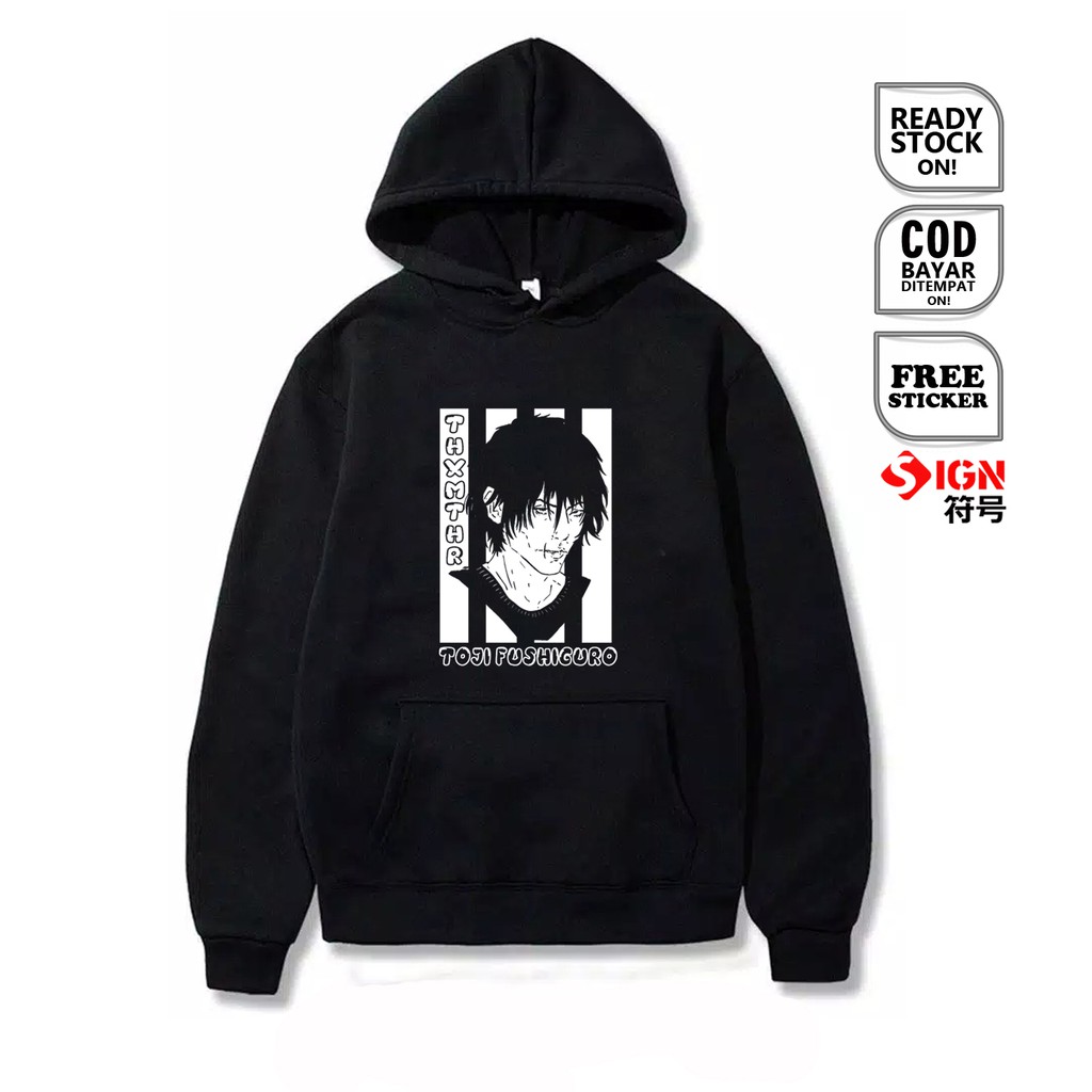 HOODIE TOJI FUSHIGURO JUJUTSU KAISEN ANIME MANGA SATORU GOJO YUJI ITADORI MEGUMI NOBARA NANAMI SIGN