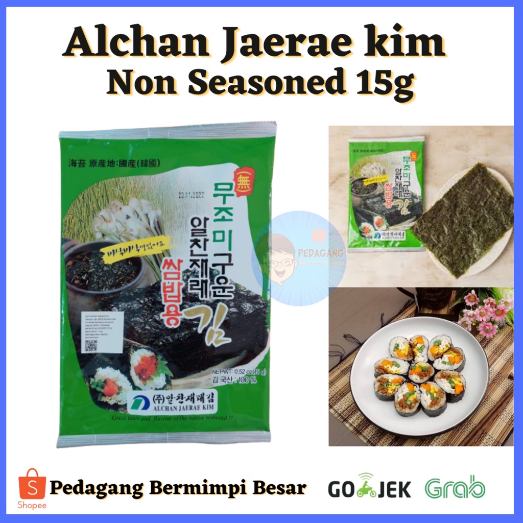 ALCHAN Jaerae Kim Non Seasoned 15g/ RUMPUT LAUT ALCHAN/ Rumput Laut BUY 1 BET 1