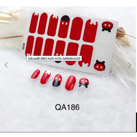 (14Pcs) Stiker Kuku Model Korea / Nail Sticker / Stiker Kuku Mickey Bear / Nail Art