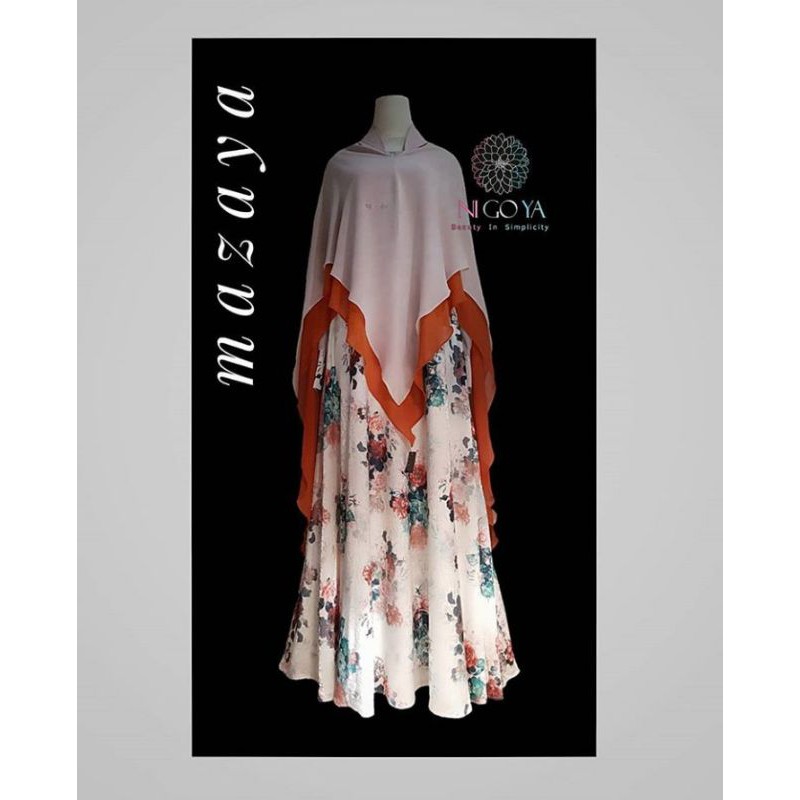 Nigoya Syari Mazaya Set Silk Korean - Gamis Pesta Mewah Haji Umroh Adem Lembut