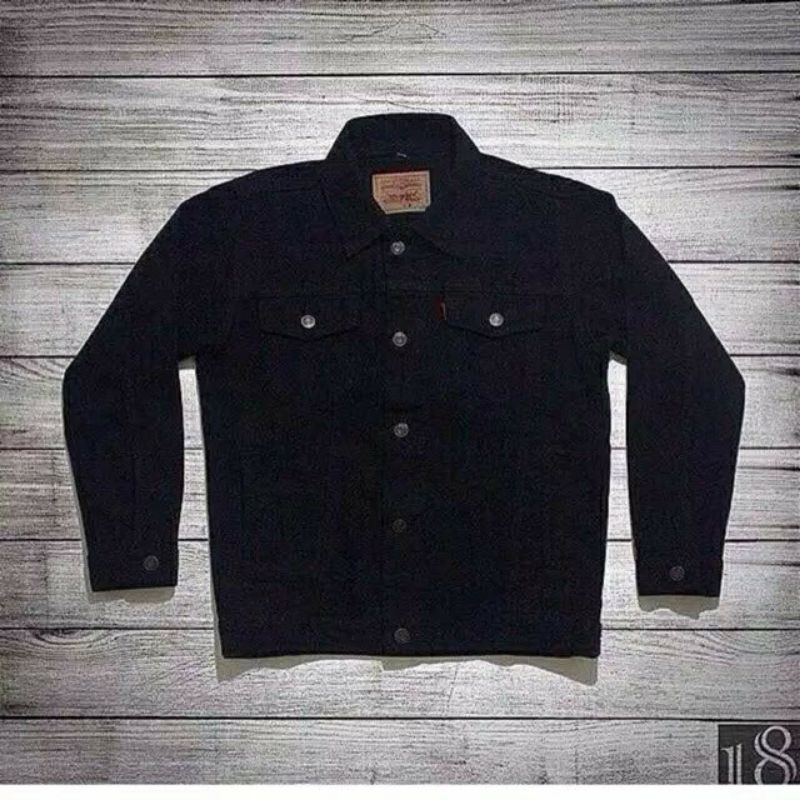 JAKET JEANS PRIA WANITA LEVIS HITAM BEST SELLER SANDWASH DILLAN GROSIR MURAH