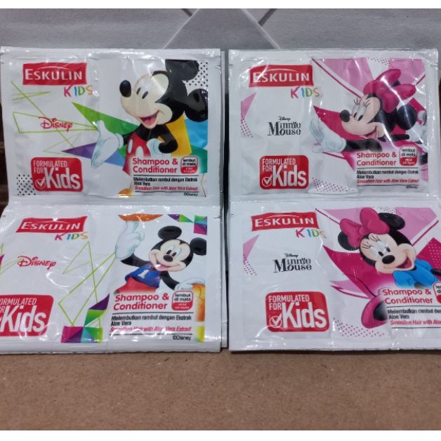 Eskulin Kids Shampoo&Conditioner Sachet 5ml Renteng isi 12