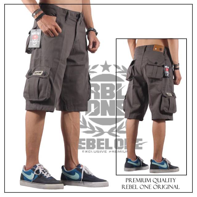 Celana cargo pendek twill / celana cargo pendek pria / celana pendek