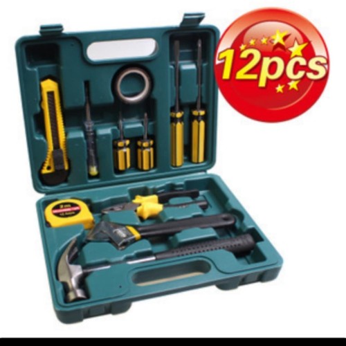 Hand Tool Kit  Kunci Set 12pcs Alat Perkakas Pertukangan 12 in 1 Tool Set Tool Box