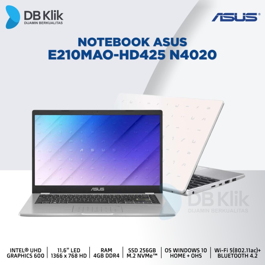 Notebook ASUS E210MAO-HD425 N4020 4GB DDR4 SSD 256G NoDVD W10+OHS 11"