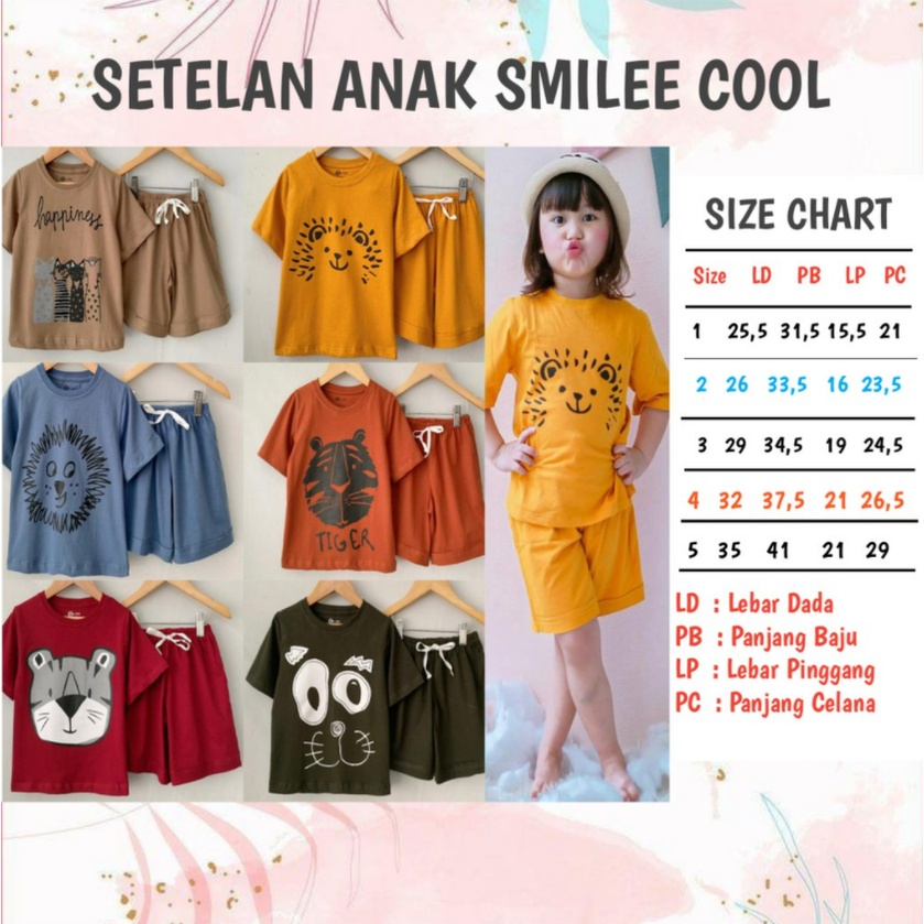 Setelan Anak Unisex Smilee Cool Set 1 - 5 Tahun Setelan Anak Laki Laki Perempuan Murah Berkualitas CBKS S23