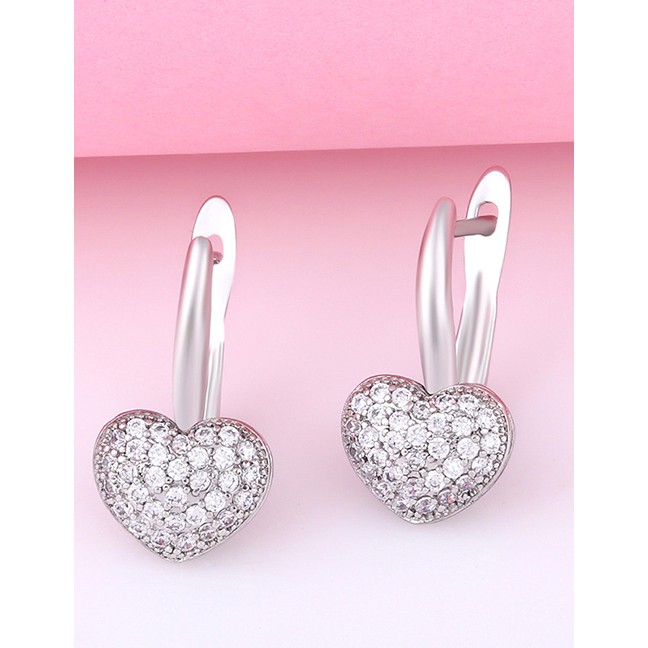 LRC Anting Fashion  Diamond Heart Earrings D77044