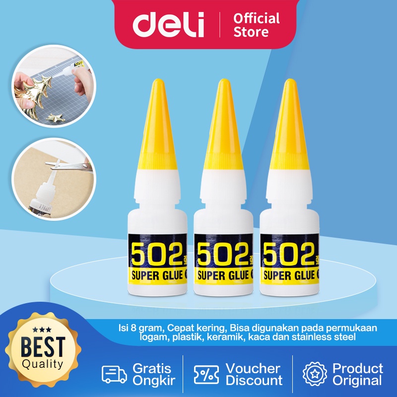 

Deli Lem Super Glue 8g Menempel dan Merekat Kuat 7144