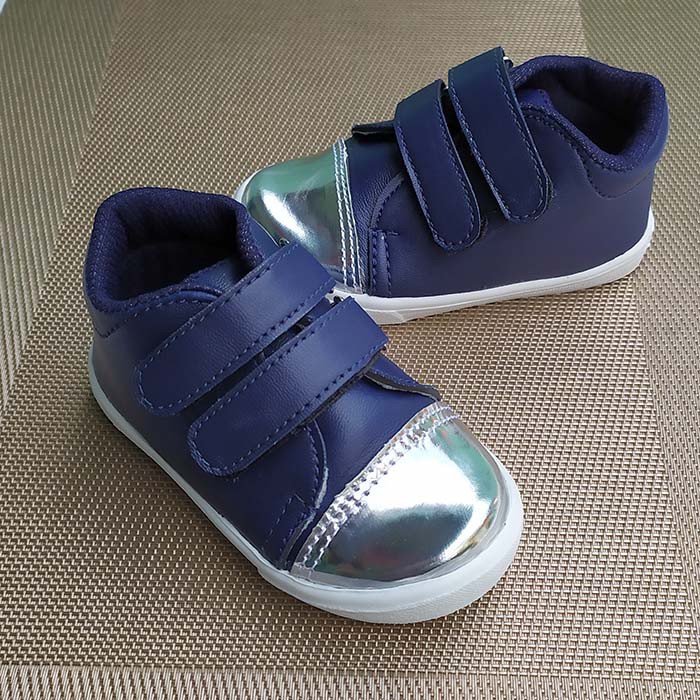 sepatu anak unisex silver navy LS19 SILVER