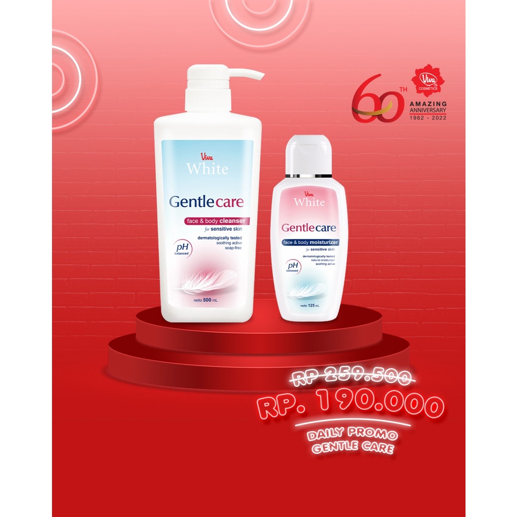 Paket Gentle Care Cleanser 500 ml Gentle Care Moisturizer 125 ml