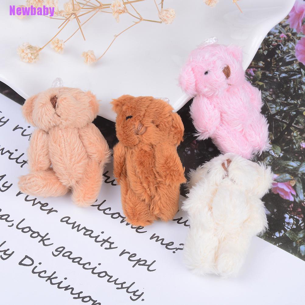 (Newbaby) Mainan Boneka Beruang fluffy Mini 4.5cm Bahan plush Untuk Anak