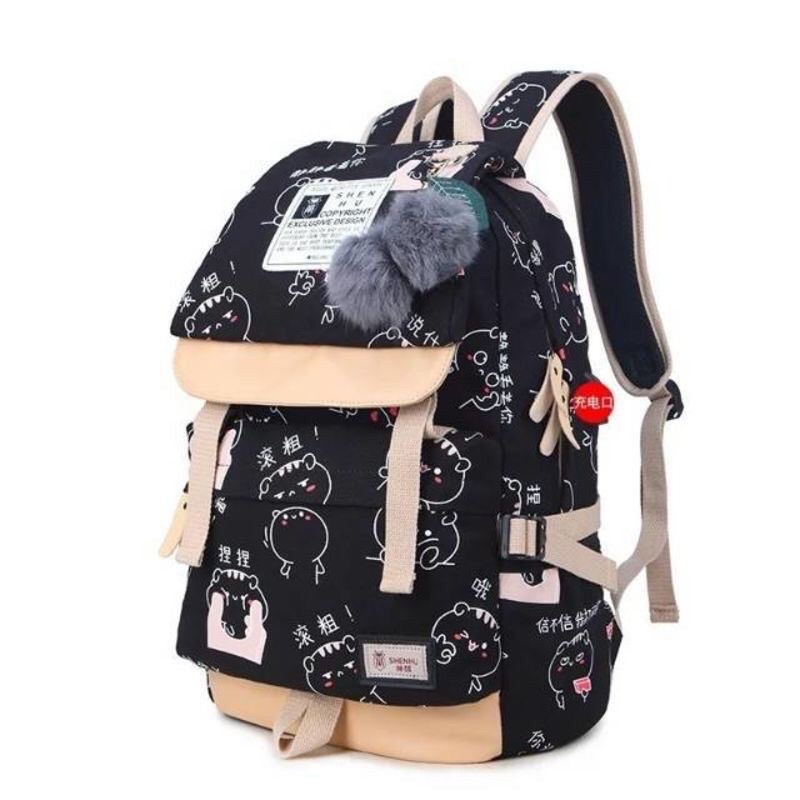 Promo backpack motif kucing jepang / ransel sekolah