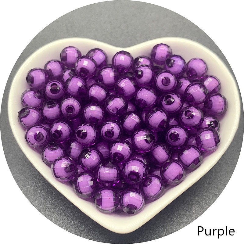 50pcs Manik-Manik Spacer Warna Bahan Akrilik Ukuran 8mm Untuk Membuat Perhiasan Diy