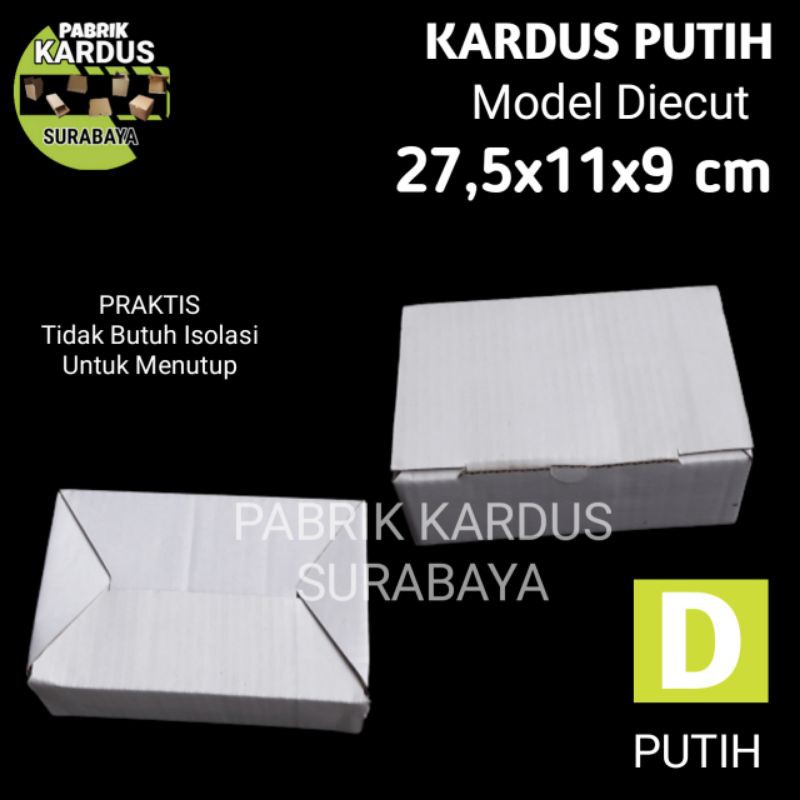 

KARDUS D PUTIH 27.5x11x9cm KOTAK AKSESORIS KARTON BOX DUS DOS SEPATU