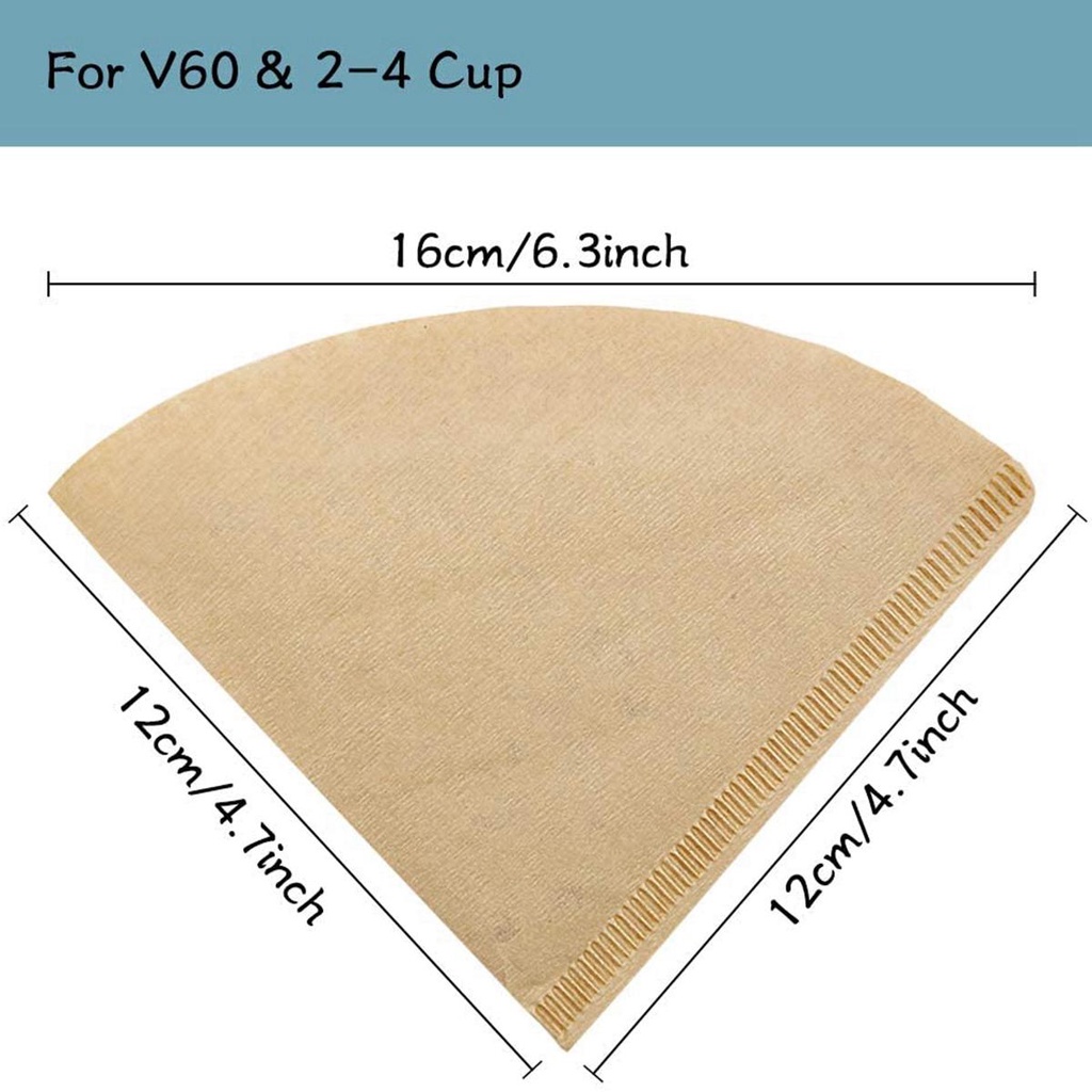 Rebuy Coffee Filter Paper 100PCS Untuk V60 Dripper Coffee Ukuran 02alat Drip