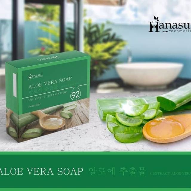 SABUN HANASUI ALOE VERA SOAP BPOM - SABUN LIDAH BUAYA