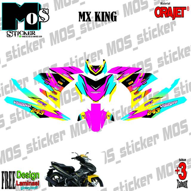 Decal stiker motor MX KING desain bebas