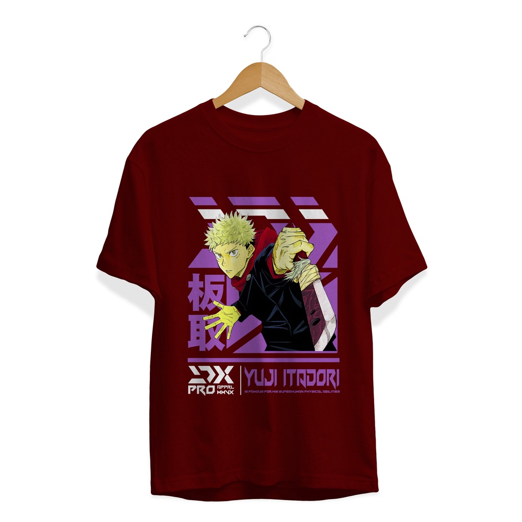 T-SHIRT KAOS ANIME YUJI ITADORI JUJUTSU KAISEN ITADORI YUUJI ANIME MANGA