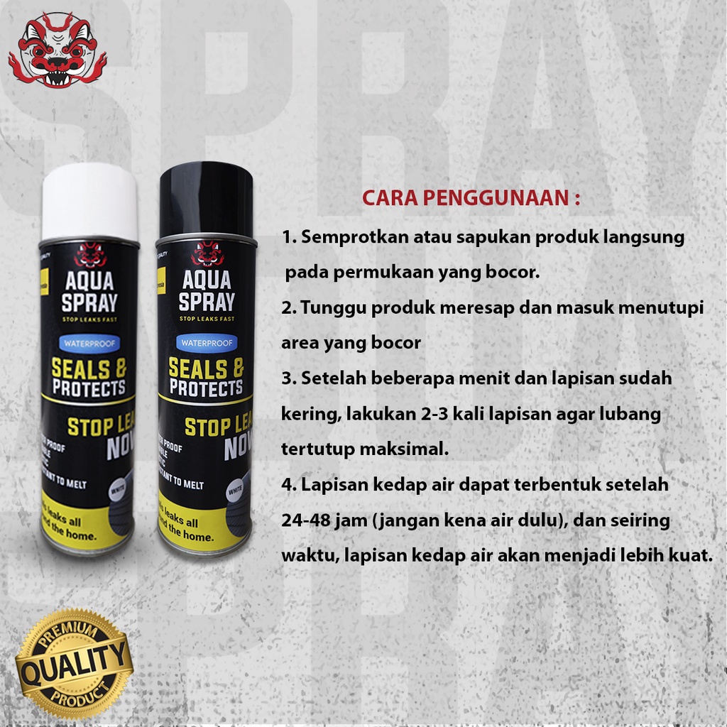 Aqua Spray - Atap Anti Bocor Rubber Sealant Spray 500ml PAKET 2 Buy 1 Get 1