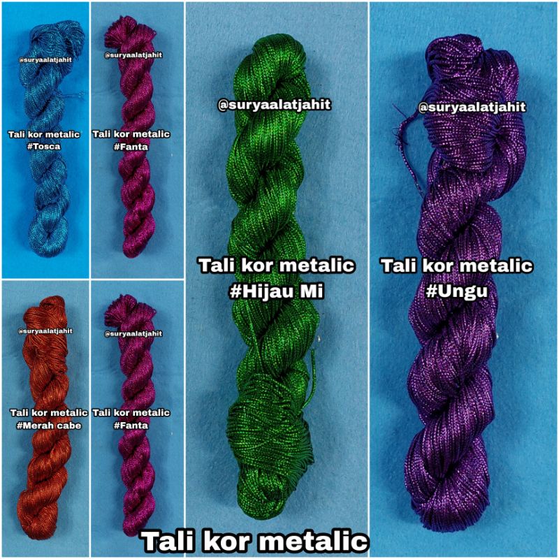 Tali kor metalic mengkilat warna =rp.11.000/1pcs