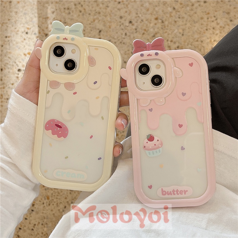 Soft Case TPU Desain Es Krim Strawberry Monster Untuk IPhone 7 8 6 6S 14 Plus 11 12 13 14 Pro MAX XR X XS MAX SE 2020