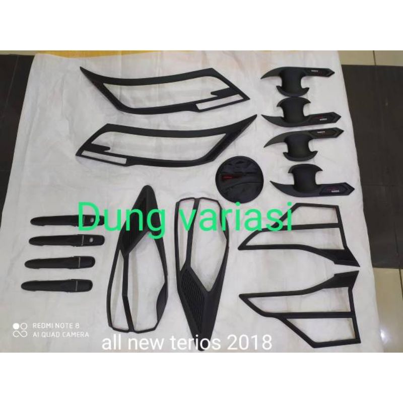 Paket lengkap all new rush Terios 2018 2019 2020 2022 trd Sportivo hitam dop garnish depan belakang outer handle tank cover