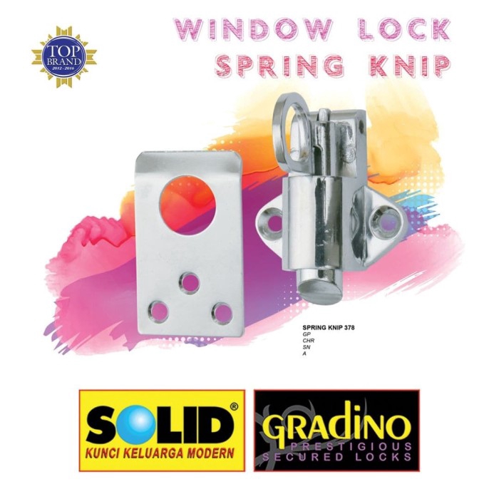 Spring Knip Solid 378 / Grendel Kodok / Grendel Slot Pintu Jendela