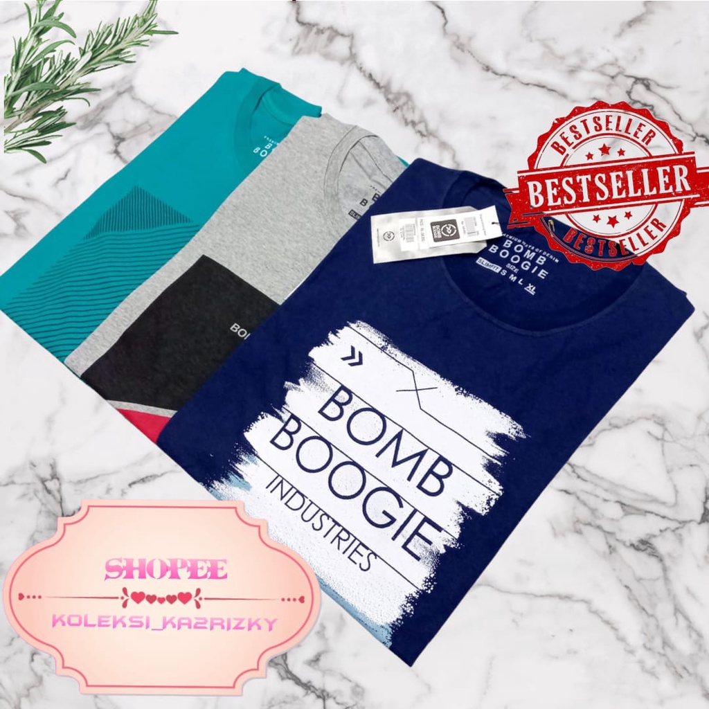 PROMO PAKET 100 3PCS KAOS BOMBOOGIE / KAOS BOMBOOGIE CAUPLE / KAOS BOOMBOGIE Original Pria dan wanit