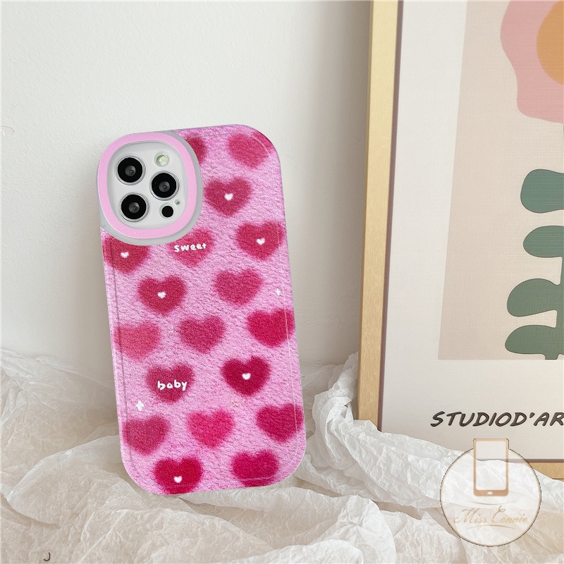 Xiaomi Redmi 12C POCO F4 M3 POCO X3 Pro NFC K40s Note 10 10S 10 Max Plus 8 9 Pro 8 11 9 Redmi A1 10C 10 9T 9A 9C NFC INS Fashion Pink Love Heart Case Sweater Pattern Lembut Sarung TPU