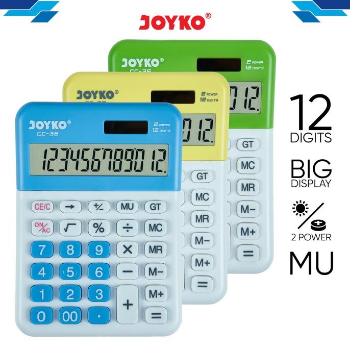 

[COD] Calculator / Kalkulator Joyko CC-36 / 12 Digits / Check Correct GRATIS ONGKIR Kode 1290