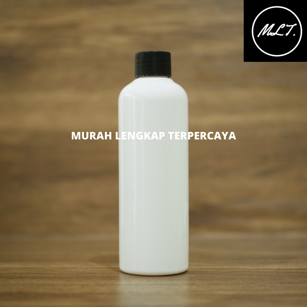 BOTOL 250 ML ULIR PUTIH HITAM / BOTOL 250ML PUTIH ULIR HITAM