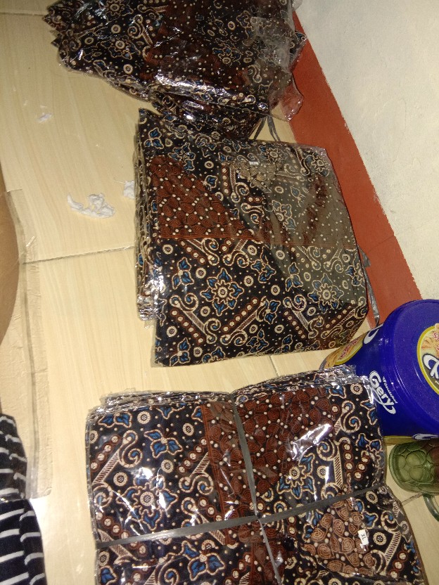 Jumbo Batik Hrb026 Kenongo Hem Pendek Padi Pekalongan M L Xl Batik Pria Murah Modern Grosir