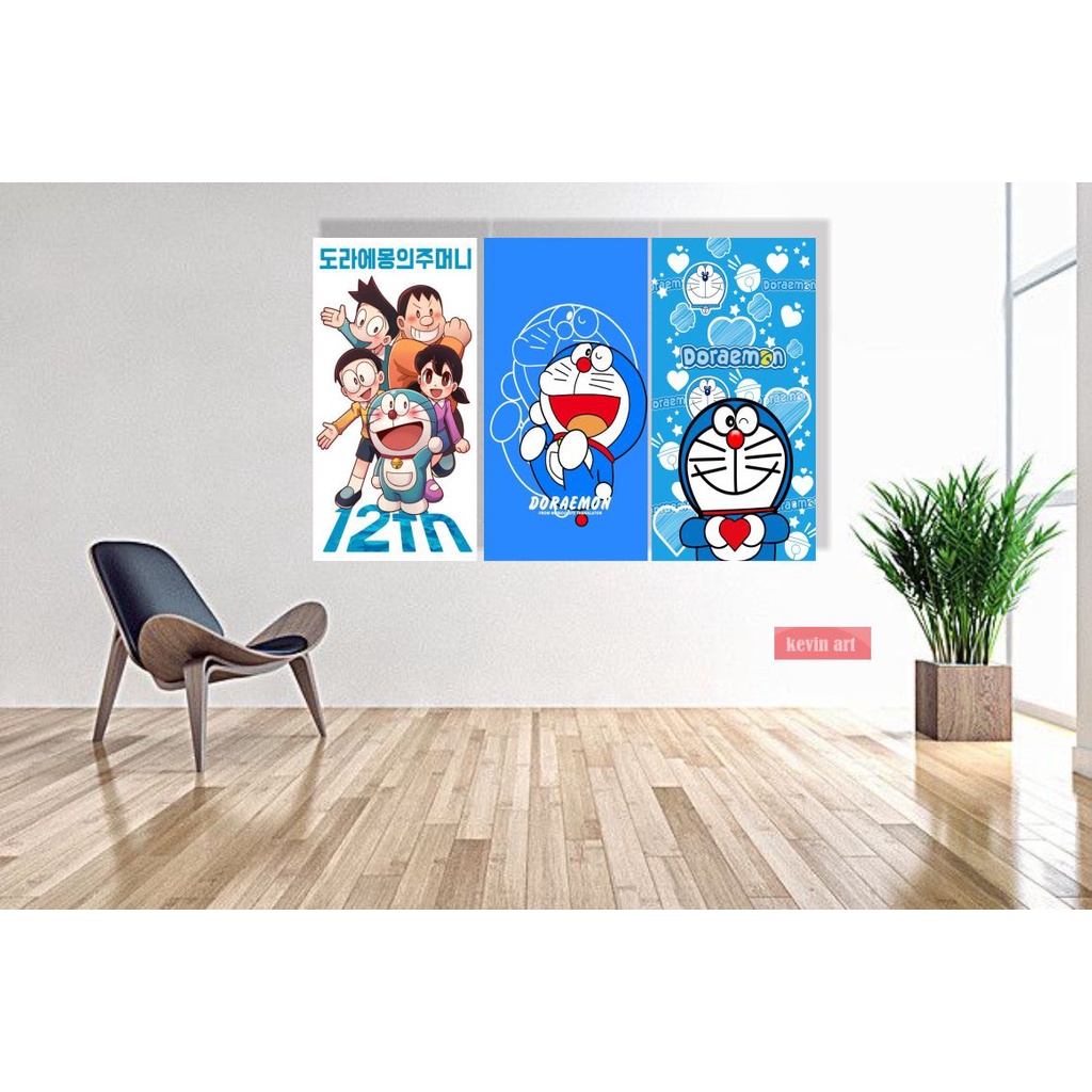 Hiasan Dinding Walldecor Karakter Serba Serbi Doraemon Koleksi Unik Lucu Minimalis 1 set isi 3 pcs