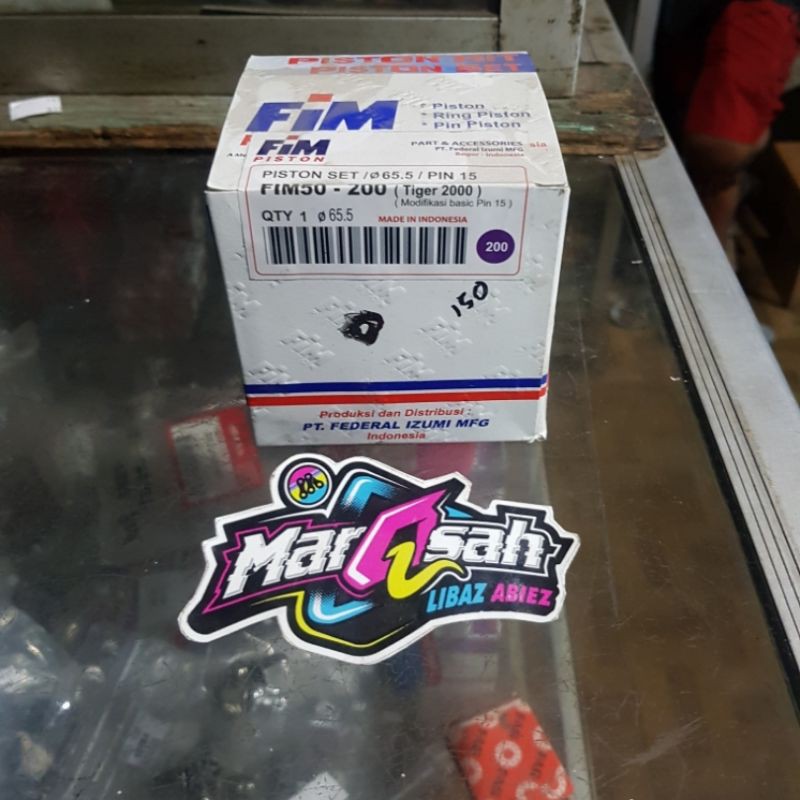 Piston fim50 tiger set ring piston fim tiger 63.5 64 64.5 65 65.5 66 66.5 dan pen seker marqsah racing-2