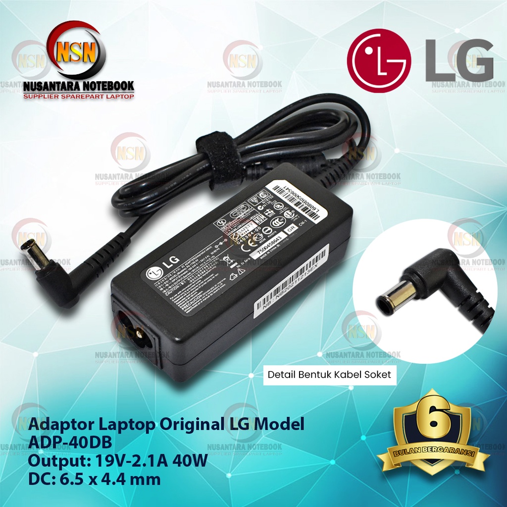 Adaptor Charger Original LG 19V-2.1A DC 6.5 X 4.4mm for Monitor