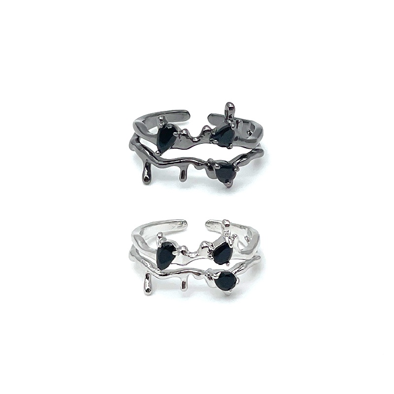 Cincin Desain Duri Malaikat Lava Adjustable Gaya Hip Hop