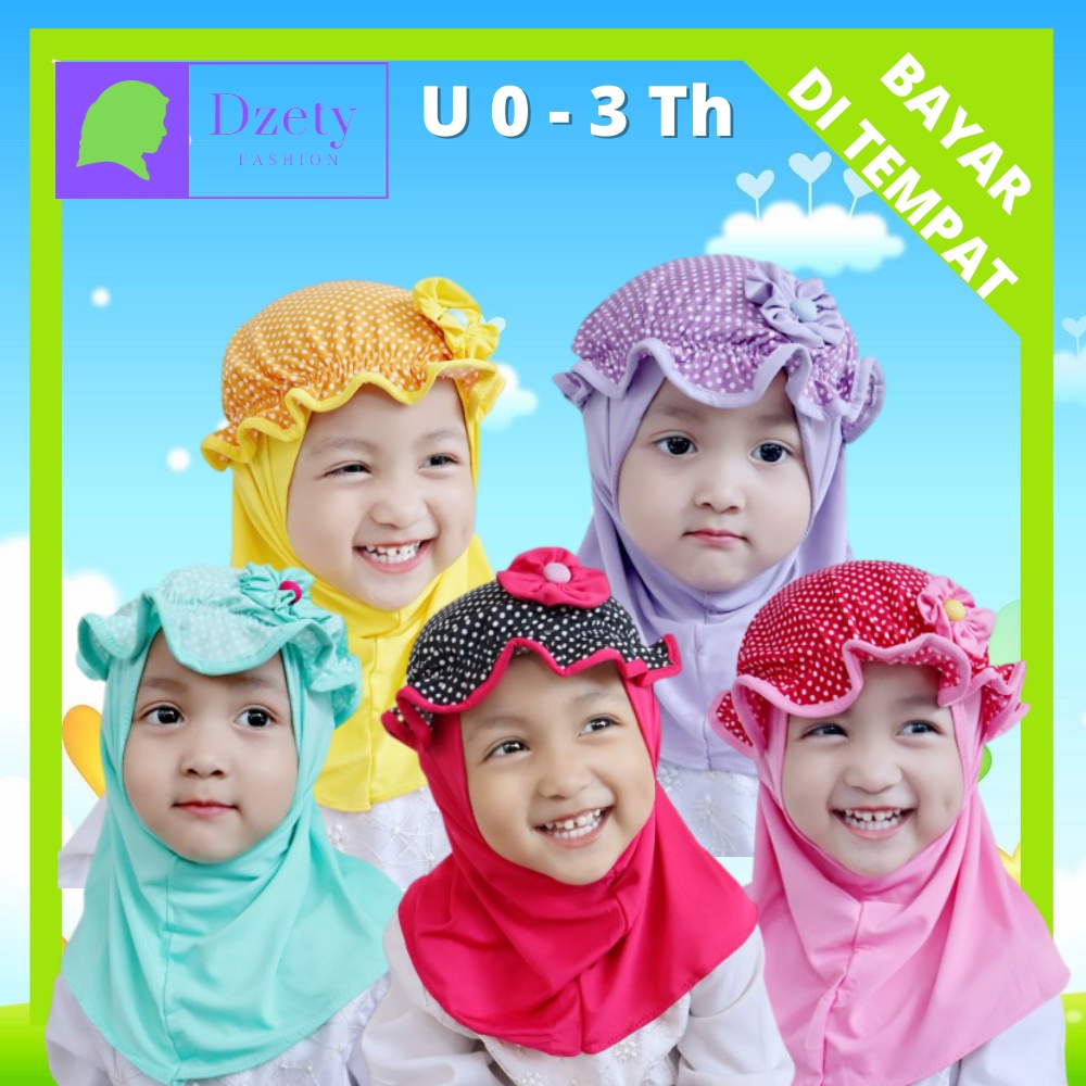 JILBAB ANAK & BAYI LUCU 0-2 TAHUN LOL LED MUSIK FREE BANDANA BUNGA / JILBAB BANDO BUNGA LOL LED MUSI