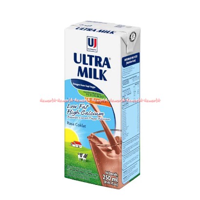 Ultra Milk Low Fat 200ml Susu Ultra UHT Low Fat High Calsium Susu Siap Minum Rendah Lemak Tinggi Kalsium Rasa Original Coklat Cokelat Chocolate