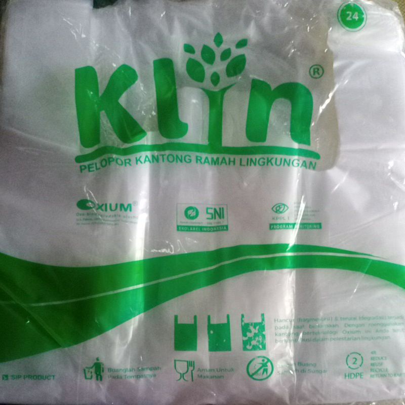 Kantong Plastik Bening Klin uk.24 ramah lingkungan