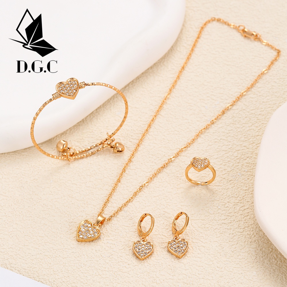 D.G.C COD Set Perhiasan Anak Set Perhiasan Anti Karat Anting Korea Kalung Gelang Tangan Anak Cincin