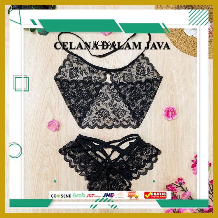 TERMURAH BIKINI WANITA BRA BH CD G STRING SEXY LACE HITAM BC06A KUALITAS IMPORT 