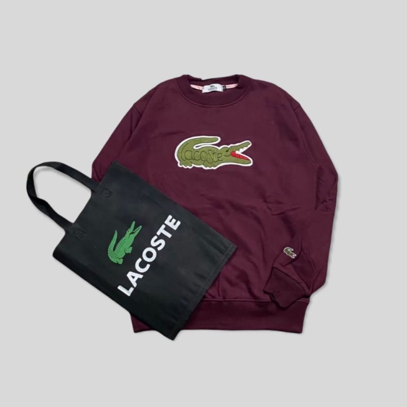 CREWNECK LACOSTE BORDIR | SWEATER LACOSTE FULL TAG & LABEL PREMIUM