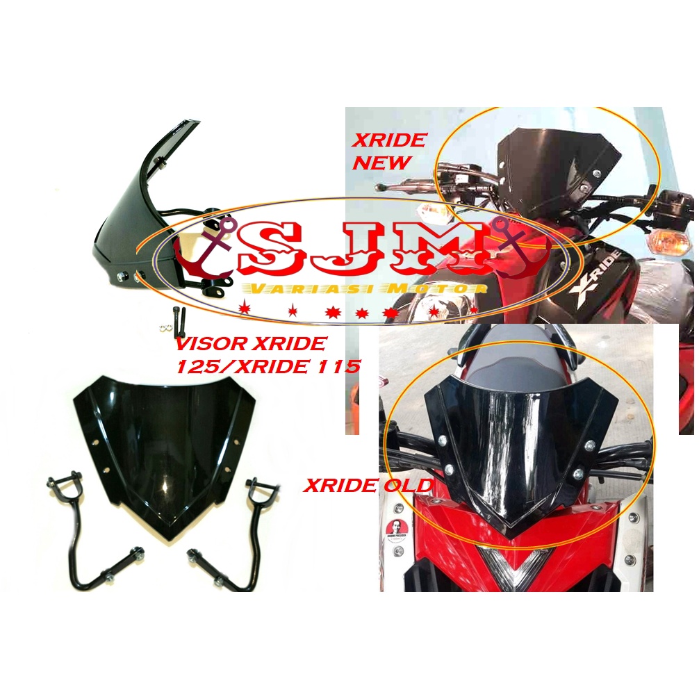 VISOR XRIDE NEW 125 -XRIDE OLD 115 CC WINSIL PLUS BREKET YAMAHA MATIC XRIDE NEW XRIDE LAMA ALL XRIDE