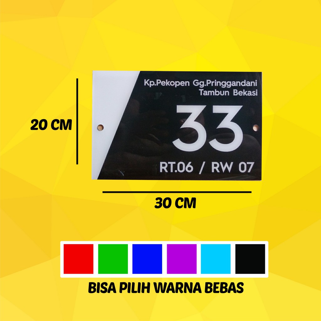 

Nomor rumah acrylic | Nomer rumah akrilik | No rumah | papan nama rumah untuk alamat - NR028