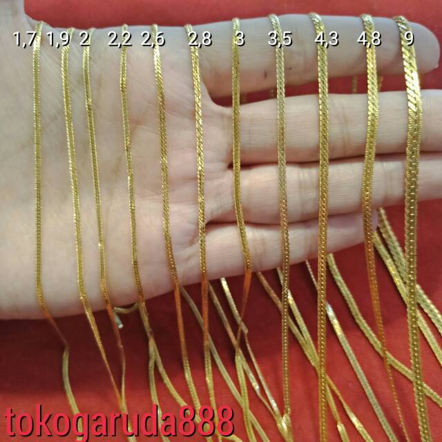 Dewasa Anak Rantai Kalung Emas Asli Kadar 700 22k 70 Pipih Lepes Ukir 1 2 3 G Gr Gram Cantik Ubs Indonesia