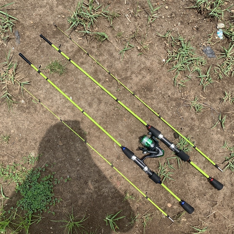 Sepaket Joran Sungai UL Candy warna hijau 2-6lb lentur kuat 180cm dan Reel Senar TM200