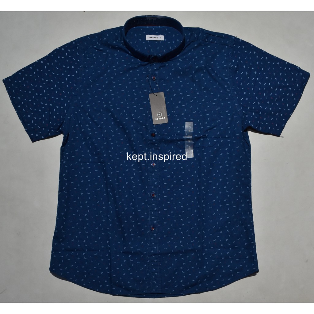Kemeja Pria Nevada Lengan Pendek Navy OWE 78 ORIGINAL