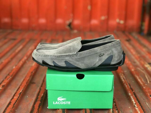 Promoo !!!! Sepatu slip on pria lacoste casual slop formal kerja kantor kulit asli santai kuliah