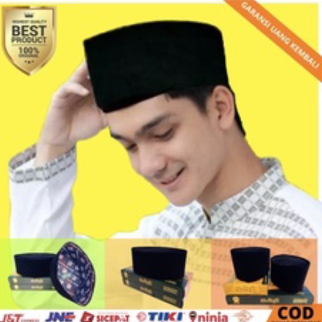 SHAKA PECI HITAM TERMURAH MURAH GILA !!! PECI SONGKOK KOPIAH HITAM POLOS PRIA SHOLAT EXCLUSIVE ORIGINAL COD